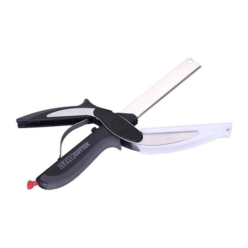 Gadget Gerbil Black Stainless Steel Scissors Multifunctional Scissors Cutting Machine 2 In 1 Cutting Board Utility Knife