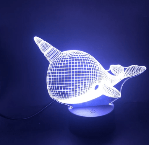 Gadget Gerbil Black telecontrol Creative alarm clock base 3D night light cute whale table lamp