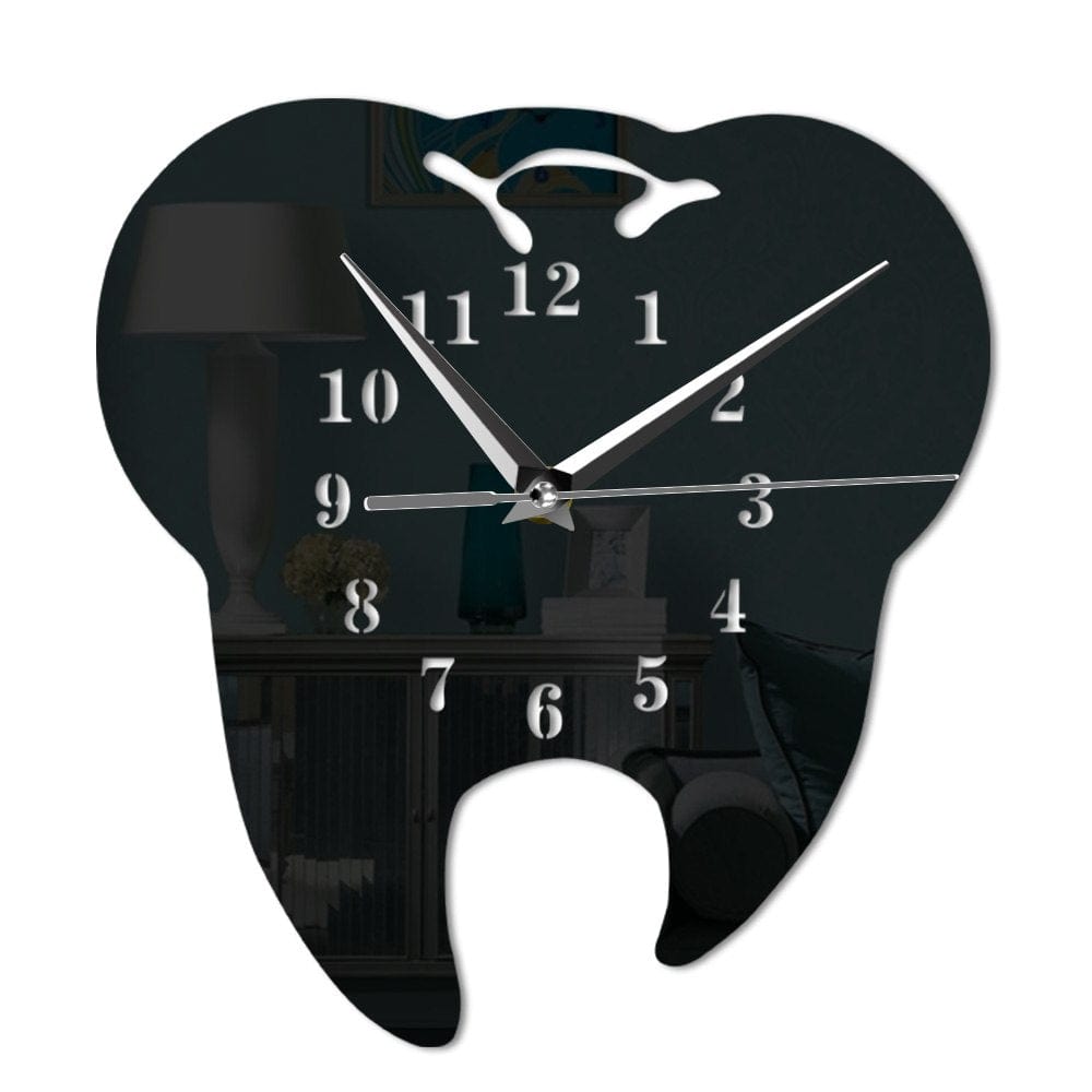 Gadget Gerbil black Tooth Shaped Wall Clock
