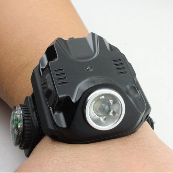 Gadget Gerbil Black / USB Outdoor LED Rechargeable Wrist Watch Light