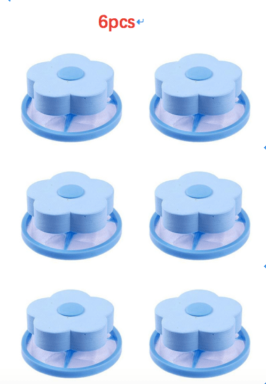 Gadget Gerbil Blue / 6 pcs Float Filter For Washing Machine Hair Remover