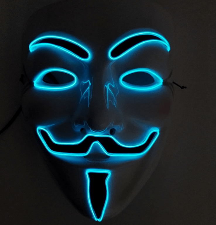 Gadget Gerbil Blue / B New LED Guy Fawkes Mask