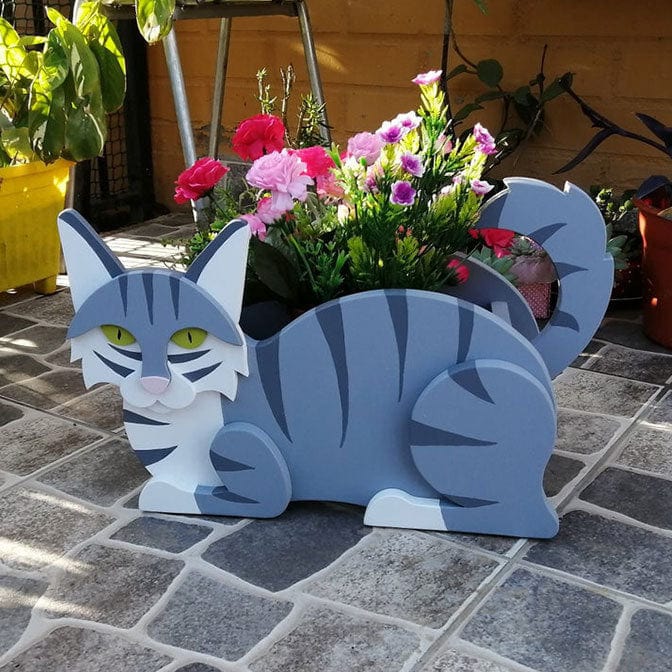 Gadget Gerbil Blue Cat Shaped Flower Planter