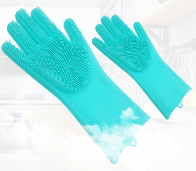 Gadget Gerbil Blue Dishwashing Scrubber Gloves
