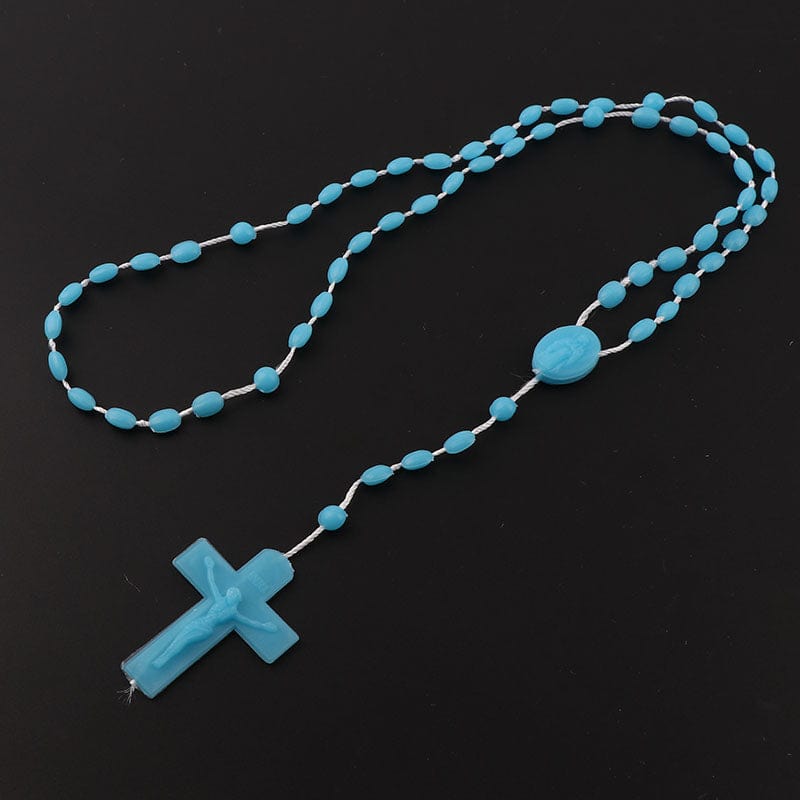 Gadget Gerbil Blue Glow In The Dark Rosary