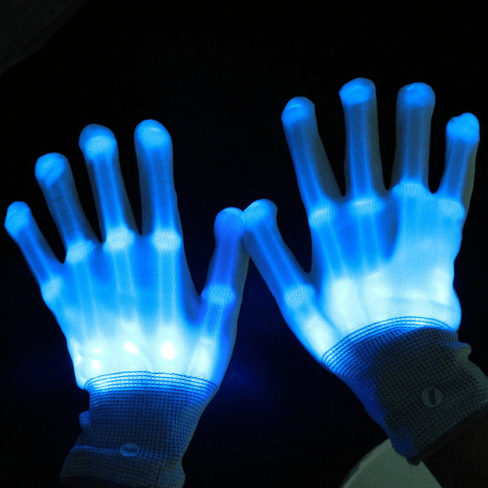 Gadget Gerbil Blue LED Skeleton Gloves
