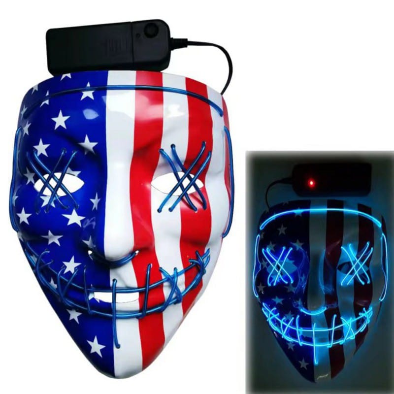 Gadget Gerbil Blue LED USA Flag Purge Mask