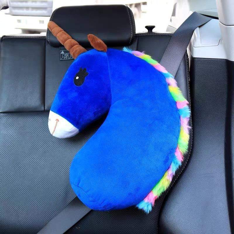 Gadget Gerbil Blue left Unicorn Seat Belt Pillow