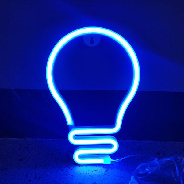 Gadget Gerbil Blue Light Bulb Neon Sign