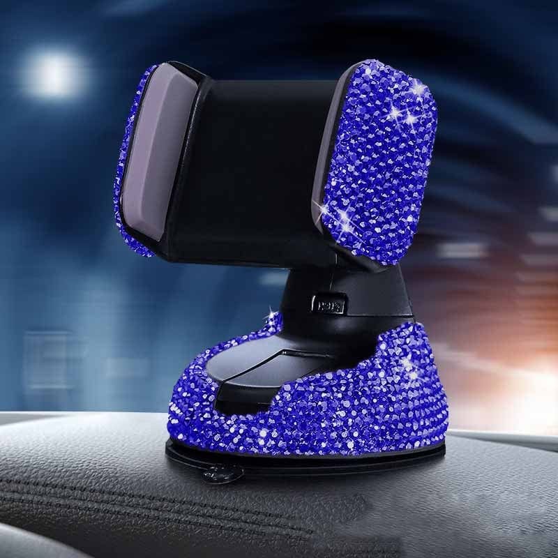Gadget Gerbil Blue Multifunctional Air Outlet Diamond-encrusted Car Phone Holder