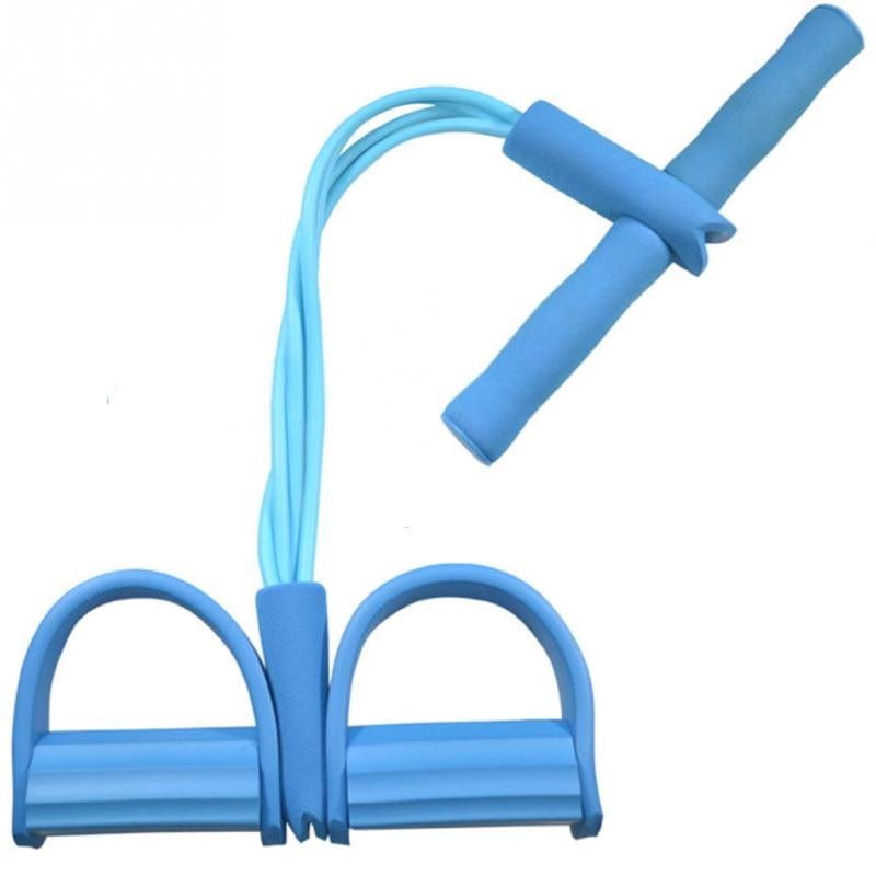Gadget Gerbil Blue Natural Latex Foot Pedal Elastic Pull Rope with Handle Fitness Equipment Bodybuilding Expander