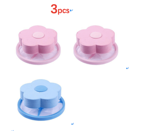 Gadget Gerbil Blue+pink / 3pcs Float Filter For Washing Machine Hair Remover