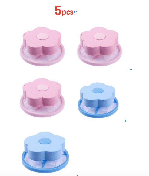 Gadget Gerbil Blue+pink / 5pcs Float Filter For Washing Machine Hair Remover