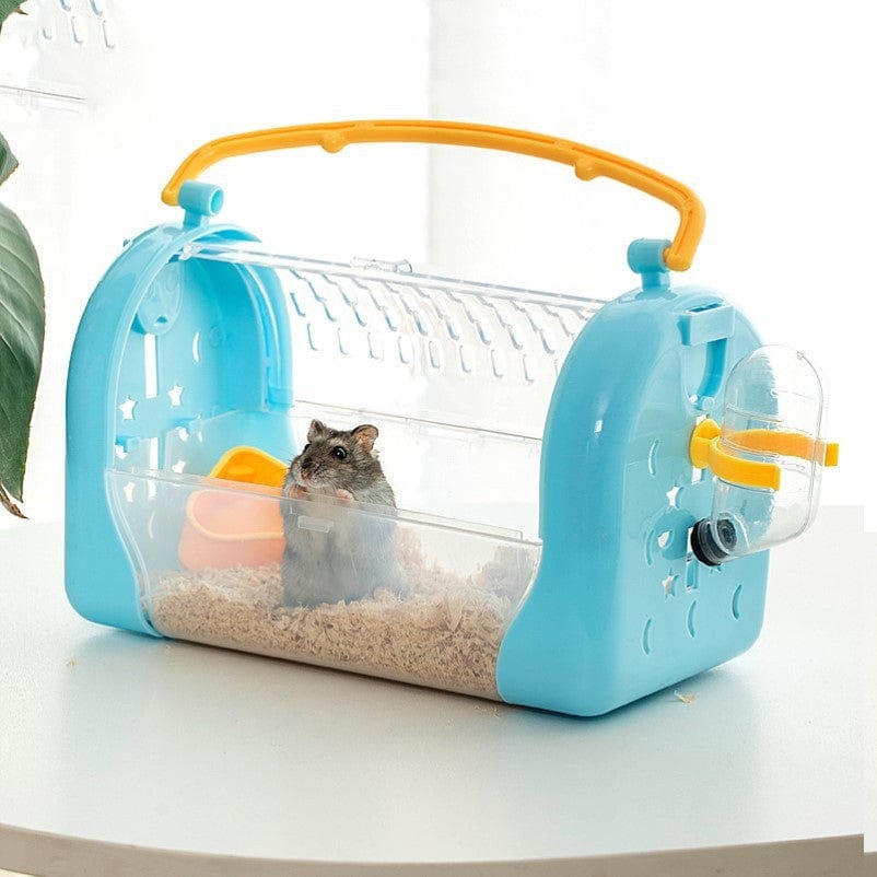 Gadget Gerbil Blue Portable Cage To Go Out Transparent Bag Hamster Out To Carry Cage