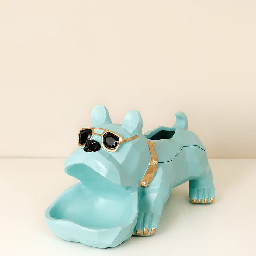 Gadget Gerbil Blue Resin French Bulldog Tissue Storage Box