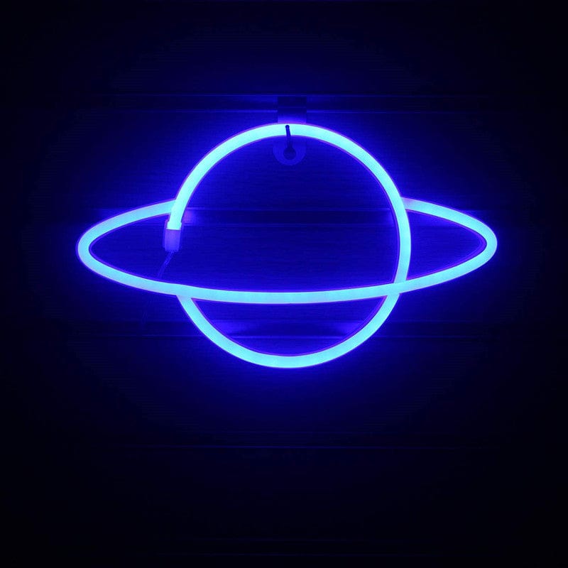 Gadget Gerbil Blue Saturn Neon Sign