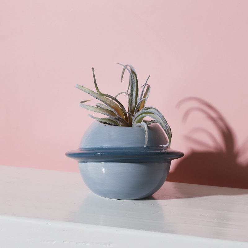 Gadget Gerbil Blue Saturn Succulent Flower Pot