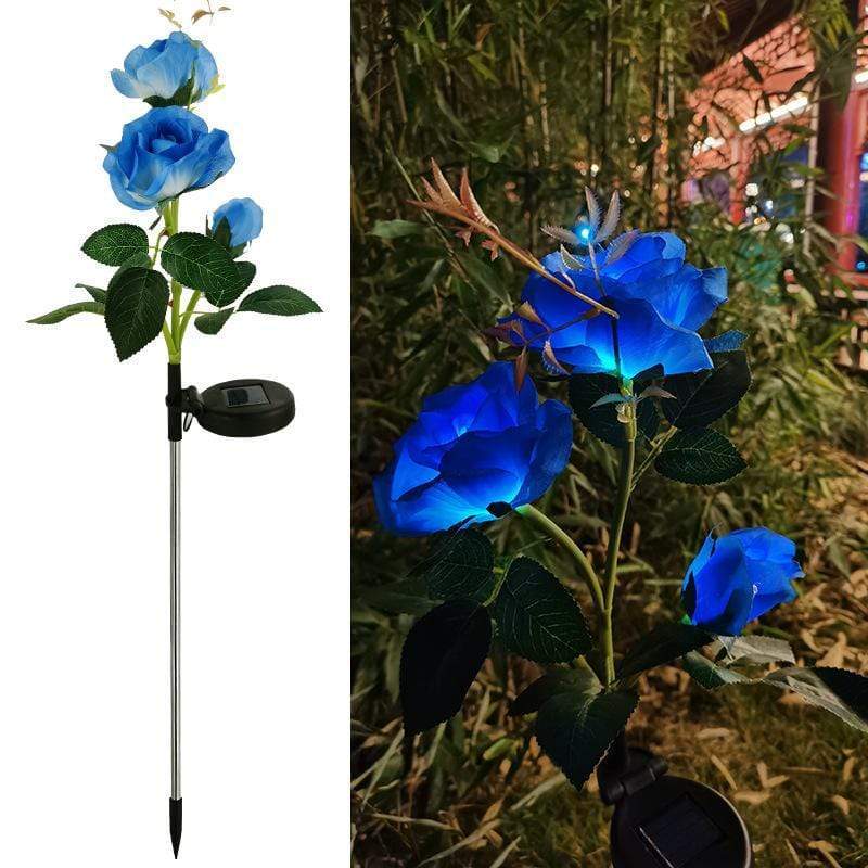 Gadget Gerbil Blue Solar Powered Rose Lights (2 Pack)