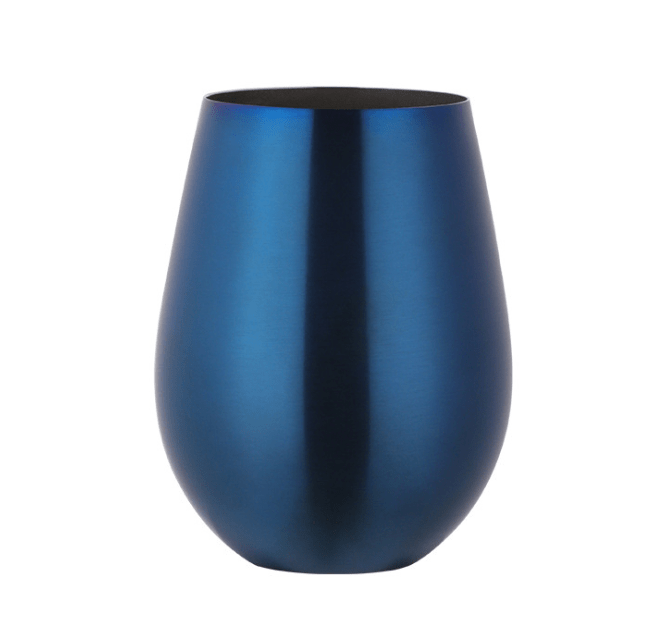 Gadget Gerbil Blue Stainless Steel Stemless Wine Glass