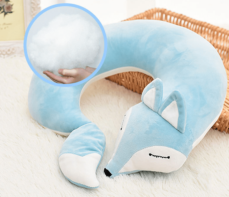 Gadget Gerbil Blue Fox Shaped Travel Neck Pillow