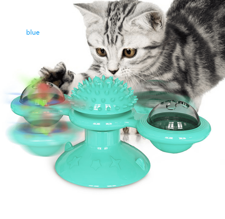 Gadget Gerbil Blus 3pcs Cat Turntable Cat Windmill  Glowing Toy