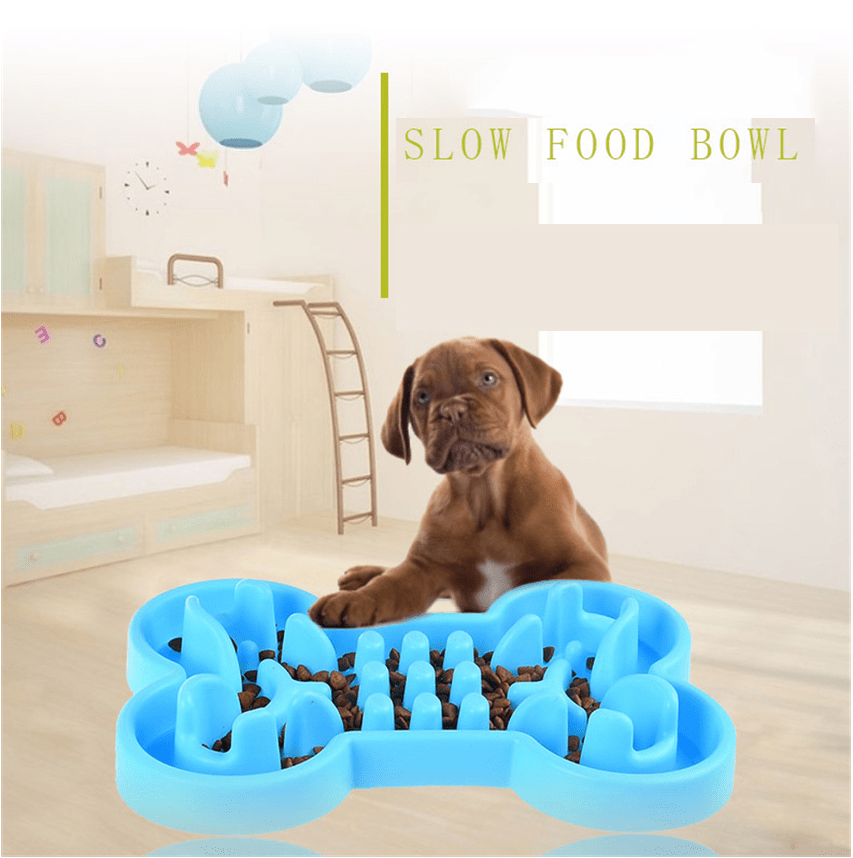 Gadget Gerbil Bone Shaped Slow Feeder Dog Bowl