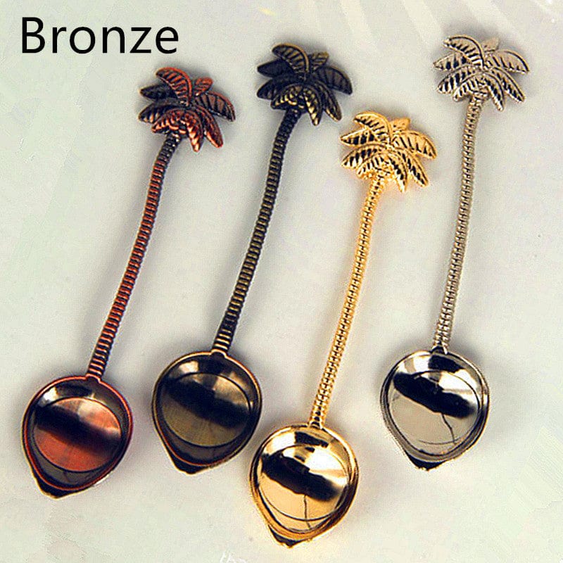 Gadget Gerbil Bronze Stainless Steel Coconut Palm Tree Coffee Spoon