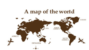 Gadget Gerbil Brown / 176X86 A Map Of The World Wall Sticker
