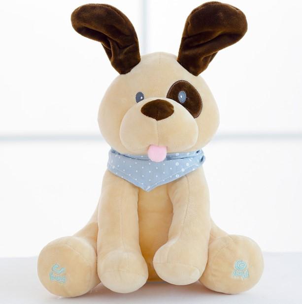 Gadget Gerbil Brown Peek A Boo Dog Plush Toy