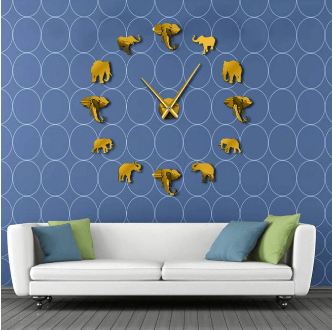Gadget Gerbil C / Gold DIY wall clock living room bedroom creative 3D stereo mute home decoration wall clock