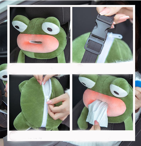 Gadget Gerbil Car Seat Plush Frog Tissue Holder