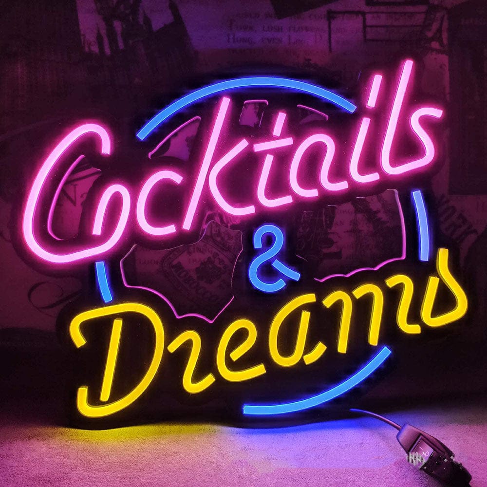 Gadget Gerbil Cocktails and Dreams Neon Sign