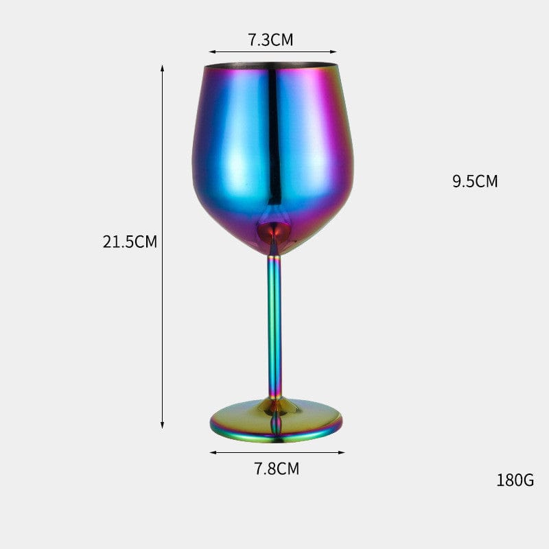 Gadget Gerbil Colorful 500ml Stainless Steel Wine Glass Goblet