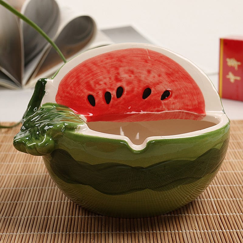 Gadget Gerbil Cut Watermelon Watermelon Ceramic Ashtray