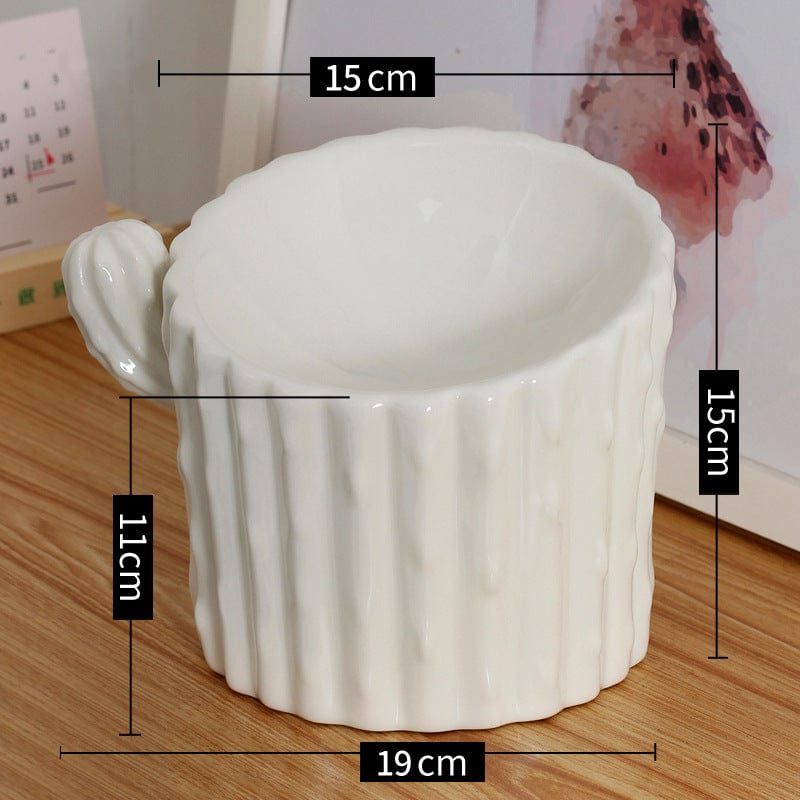 Gadget Gerbil D Ceramic Cactus Shaped Cat Food Bowl