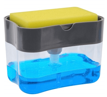 Gadget Gerbil Dark Grey 2-In-1 Soap Pump Dispenser Sponge Holder