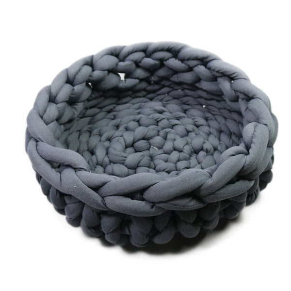 Gadget Gerbil Dark Grey / 35cm Coarse Wool Hand-Woven Pet Bed