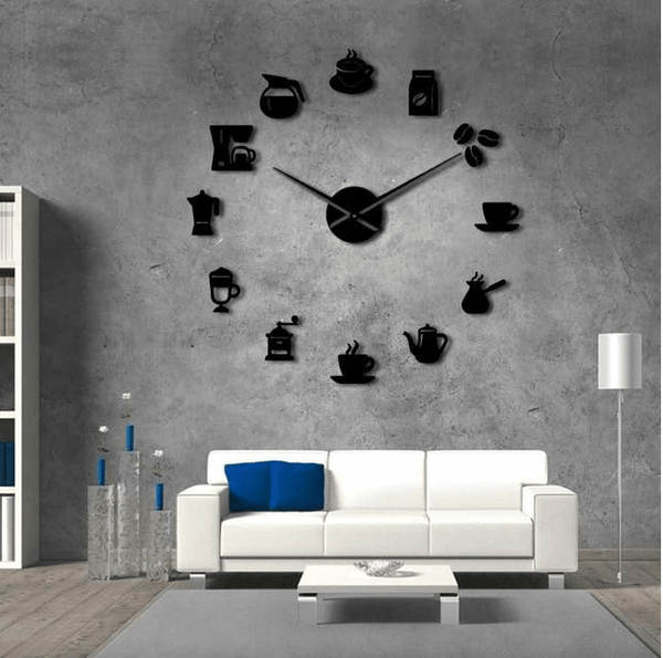 Gadget Gerbil E / Black DIY wall clock living room bedroom creative 3D stereo mute home decoration wall clock