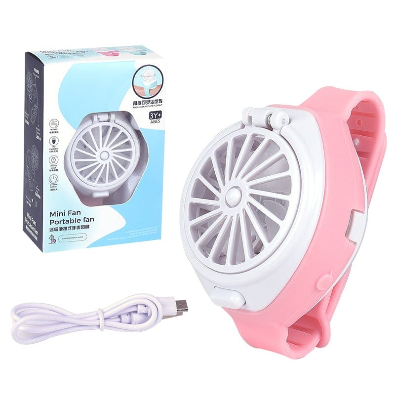 Gadget Gerbil Fan watch powder Children's Watch Automatic Bubble Blowing Machine Mini Portable USB Charging Spray Three-speed Watch Fan
