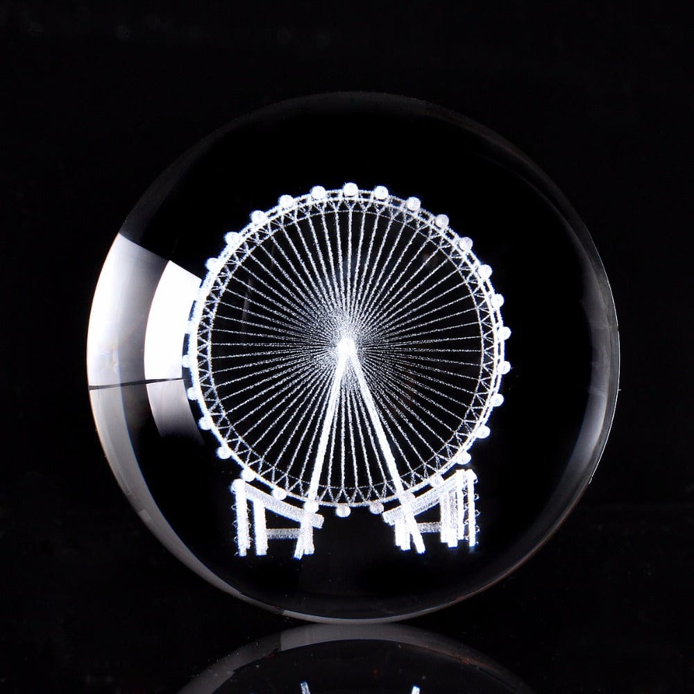 Gadget Gerbil Ferris Wheel / 60mm / No base 3D Ferris Wheel Engraved Crystal Ball