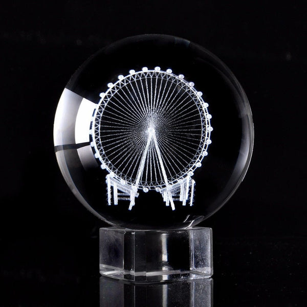 Gadget Gerbil FW / 80mm / Crystal base 3D Ferris Wheel Engraved Crystal Ball