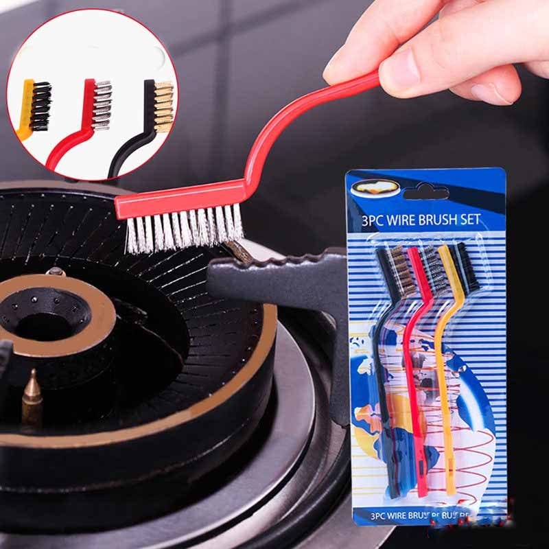 Gadget Gerbil Gas Stove Cleaning Wire Brush (3 Pieces)