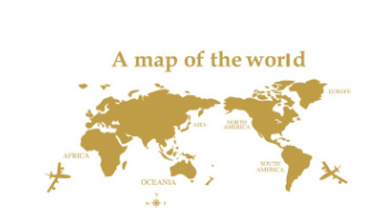Gadget Gerbil Gold / 176X86 A Map Of The World Wall Sticker
