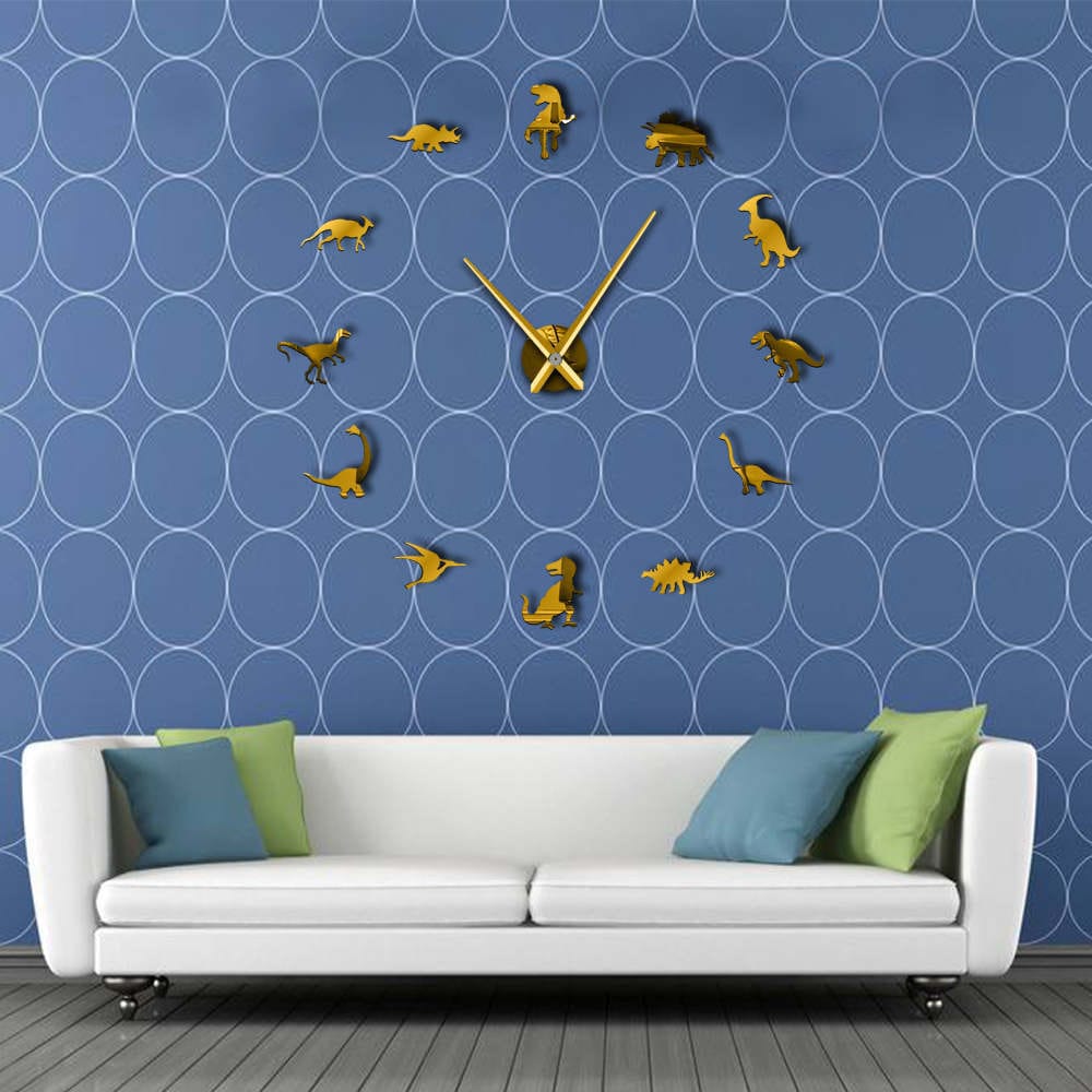 Gadget Gerbil Gold Dinosaur Wall Clock