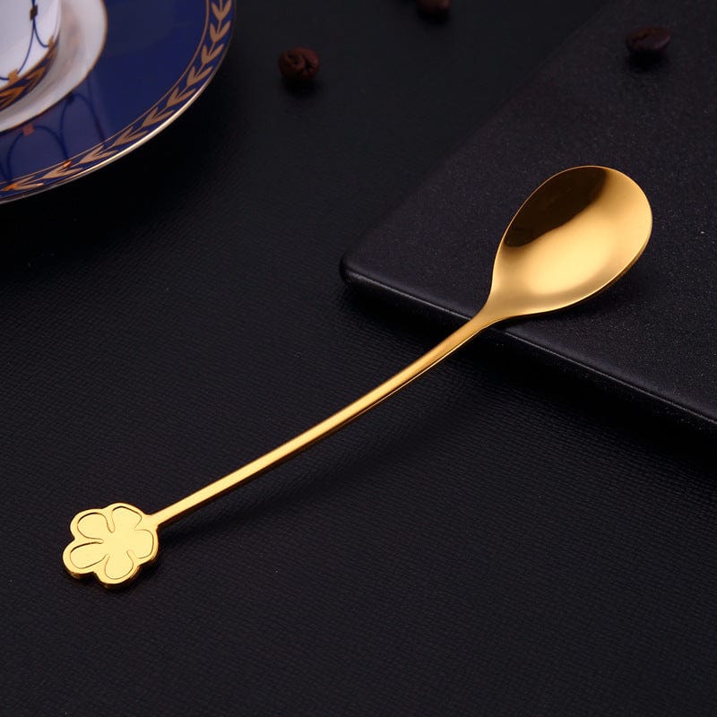 Gadget Gerbil Gold Four Leaf Clover Mixing Spoon