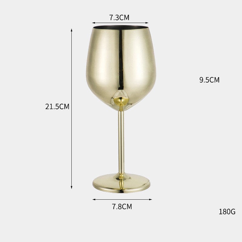 Gadget Gerbil Gold plated 500ml Stainless Steel Wine Glass Goblet