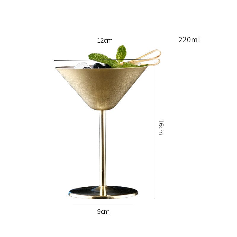 Gadget Gerbil Gold Stainless Steel Martini Glass Goblet