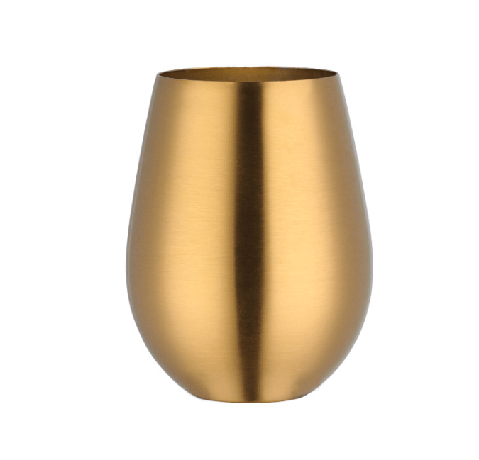Gadget Gerbil Gold Stainless Steel Stemless Wine Glass