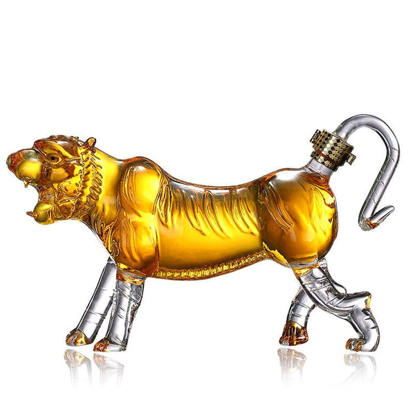 Gadget Gerbil Golden Tiger1 Glass Tiger Shaped Decanter