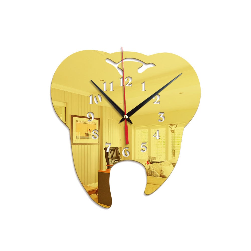 Gadget Gerbil Golden Tooth Shaped Wall Clock